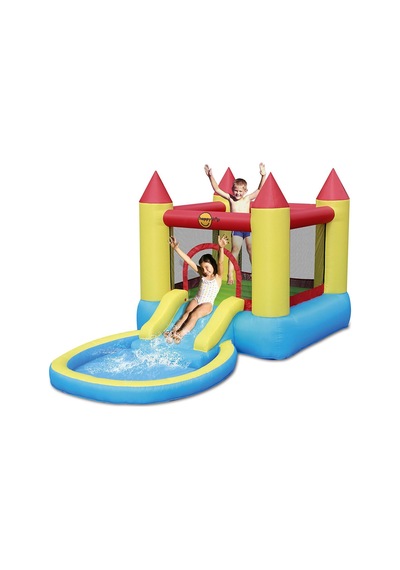 Şişme Kale Oyun Parkı Islak Ve Kuru Su Kaydırağı Çok Renkli
