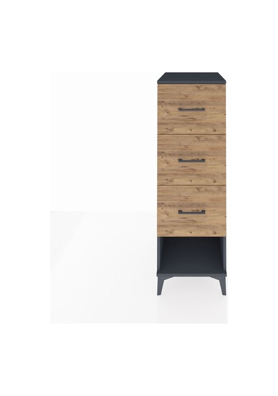 Kronos Dolap 3 Çekmeceli 44x59x134 Antrasit-çam Antrasit