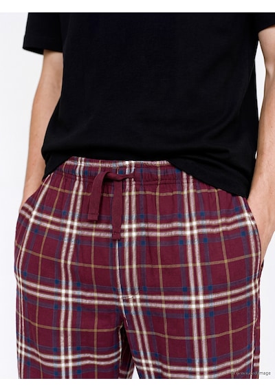 LC Waikiki Lc Waıkıkı Bordo Regular Fit Ekose Erkek Pijama Alt