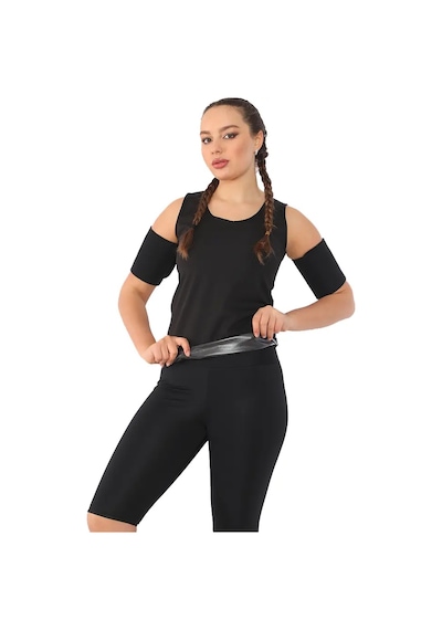 Enenstyle Fashıon Boutıque Termal Sauna Şort Atlet Takım Siyah