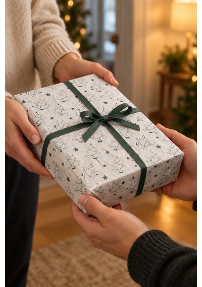 Yılbaşı Çam Ağacı Desenli Pelur Kağıt, 1kg 115 Adet - 50x70 Cm, H