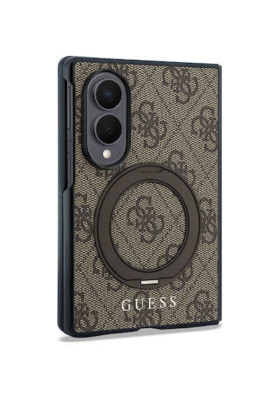 Samsung Galaxy Z Fold 8 Uyumlu Kılıf Guess Lisanslı M-safeli 360 Standlı Pu Klasik Yazı Logolu Kapak Kahve Kahverengi
