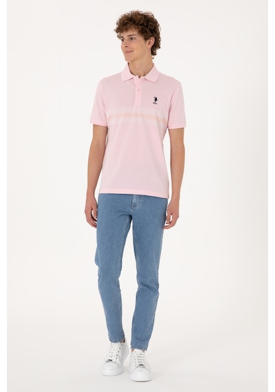 U.S. Polo Assn. Erkek Regular Fit Polo Yaka Açık Pembe Tişört 50306852-VR078