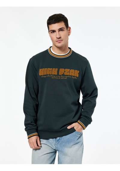 Koton Uzun Kollu Şerit Detaylı Şardonlu Bisiklet Yaka Nakışlı Sweatshirt Yeşil 6wam70026mk Yeşil Koton Uzun Kollu Şerit Detaylı Şardonlu Bisiklet Yaka Nakışlı Sweatshirt Yeşil 6wam70026mk Yeşil