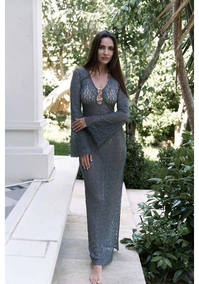 Mai Collection Mai Studios Co. Caroline Dantelli Antrasit Uzun Elbise Antrasit Mai Collection Mai Studios Co. Caroline Dantelli Antrasit Uzun Elbise Antrasit