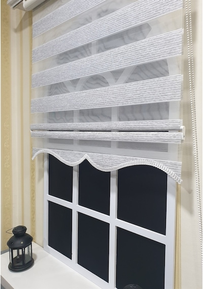 Zebra Stor Perde Siyah Çizgli Etek Dilimli Stb851 V 01 Siyah