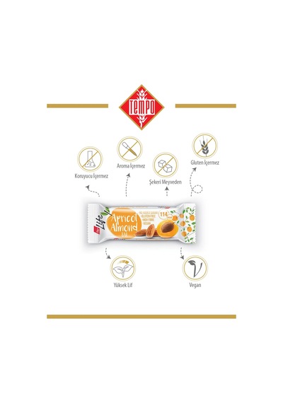 Kayısılı Bademli Bar 30 G X 12 Adet