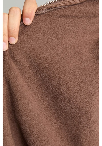 Defacto Regular Fit Fermuarlı Kapüşonlu Suni Kürk Mont H4135ax26aubn601 Kahve-bn601