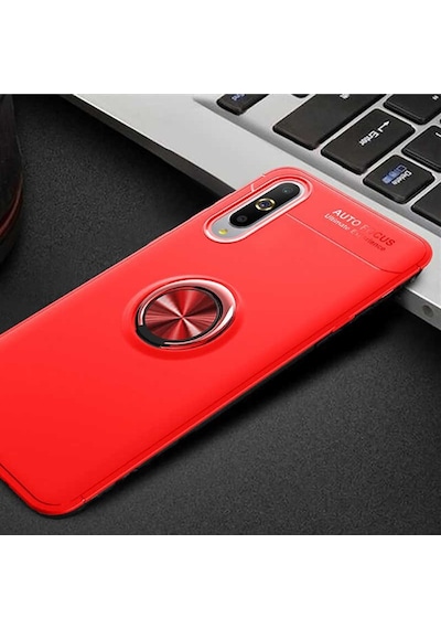Xiaomi Mi A3 Kılıf Kamera Çıkıntılı Renkli Yüzüklü Standlı Mıknatıslı Kapak Ravel