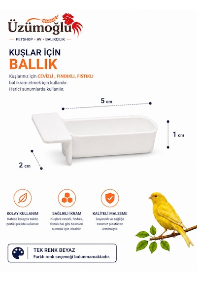 Üzümoğlu 7 Li Kafes Kuşu Aksesuar Seti Akıllı Yemlik, Suluk, Mamalık, Banyoluk, Sebzelik, Ballık Ve Kalamar Askı Aparatı