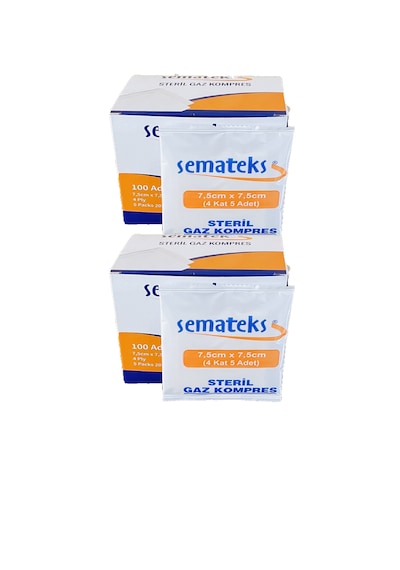 Semateks Steril Kompres Sapanç 7,5cm X7,5cm 100 Adet 2 Ku...