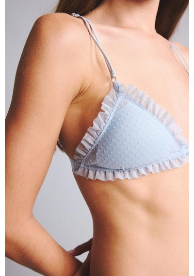 Defacto Tül Kumaş Çıkarılabilir Kap Pedli Balensiz Açık Mavi Bralet H6493ax26spbe550 Mavi-be550