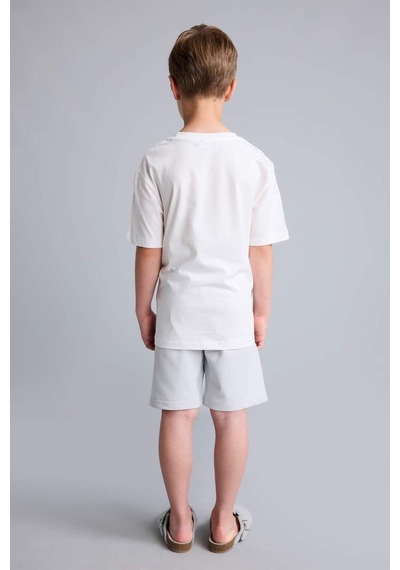 Defacto Regular Fıt Baskılı 2li Ecru Pijama Takımı Erkek Çocuk H8045a826hser105 Ekru-er105