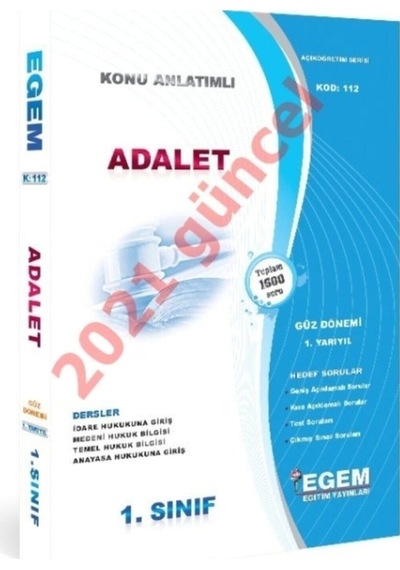 Aöf 1. Sınıf Adalet Güz Konu Anlatımlı Soru Bankası