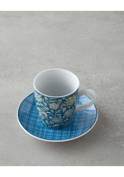 English Home Ember Porselen 4 Parça 2 Kişilik Kahve Fincan Takımı 80 Ml Turkuaz