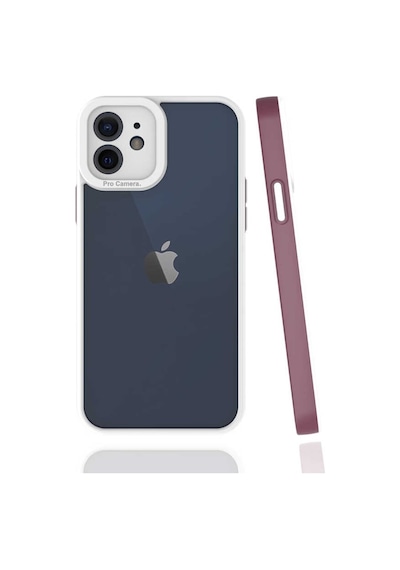 Apple Uyumlu iPhone 12 Kılıf Zore Mima Kenarları Renkli Silikon Kılıf