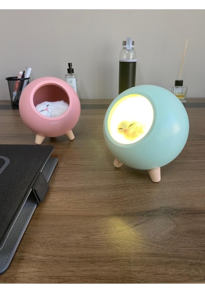 Geox Little Pet House Masa Lambası, Gece Lambası, Abajur, Yeşil