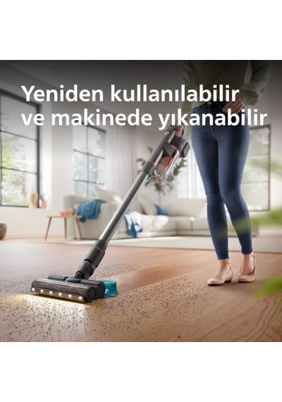 Orijinal Mikrofiber Pedler - 6000 Ve 7000 Serisi İle Uyumlu, 4 Bez, Yıkanabilir, Yeniden Kullanılabilir Xv1670/02 0