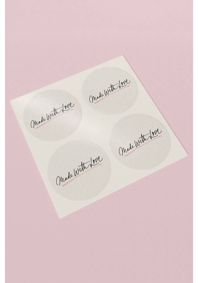 Made With Love Siyah Pembe Sticker 3x3cm St2292 Çok Renkli
