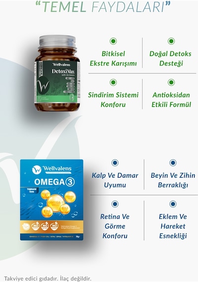 Günlük Wellness Paketi Omega 3 30 Softjel + Detoximax 30 Kapsül Özel Paketi