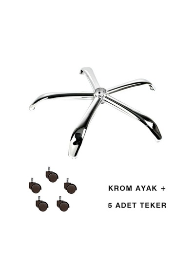 Depolife Metal Yıldız Ayaklı Patron Sekreter Müdür Şef Koltuğu Ayağı
