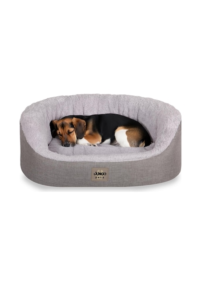 Tobby Kedi Ve Köpek Yatağı Açık Gri 54x64x21 Cm, Sakinleştirici Tasarım, Yükseltilmiş Yan Destek, Ultra Yumuşak, Çift Taraflı Yıkanabilir Minder, Çıkarılabilir Kılıf, Kaydırmaz Taban Yatak M