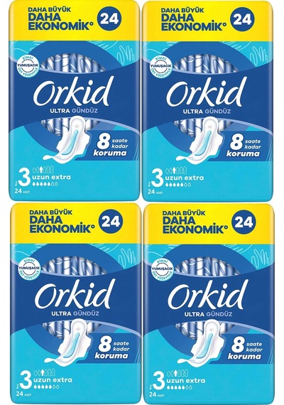Ultra Gündüz Uzun Ekstra Eko Paket Hijyenik Ped 24'lü 4 Paket