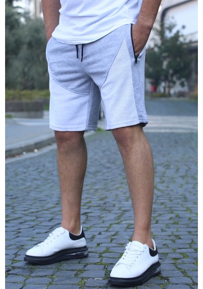 Madmext Gri Erkek Basic Kapri Şort