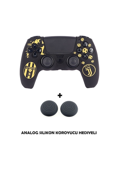 Ps5 Dualsense Futbol Takımı Temalı Koruyucu Silikon Kılıf + Analog Silikon Koruyucu Juventus