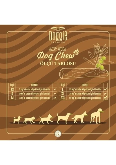 Doggie Doğal Zeytin Ağacı Köpek Çiğneme Oyuncağı Medium