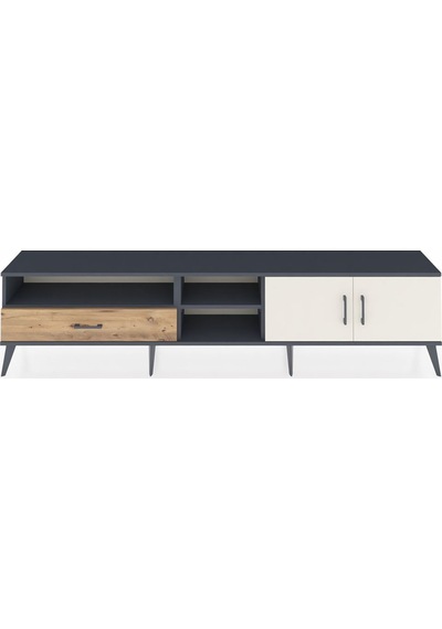 Arges Tv Ünitesi 3 Raflı Tek Çekmeceli 2 Kapaklı 220x30x51 Antrasit-aytaşı/çam Aytası/atlas Çam - Antrasıt Arges Tv Ünitesi 3 Raflı Tek Çekmeceli 2 Kapaklı 220x30x51 Antrasit-aytaşı/çam Aytası/atlas Çam - Antrasıt