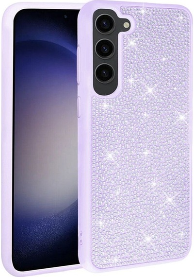Galaxy S23 Plus Kılıf Parlak Taşlı Tasarım Zore Ston Kapak Lila