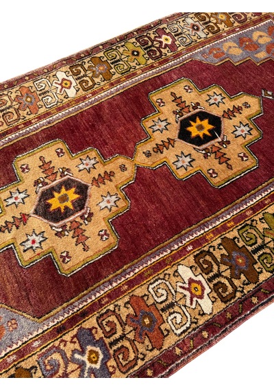 El Dokum Sıfır Maden Halısı 117x235 Kiremit %100 Yün Kök Boya Halı Kiremit