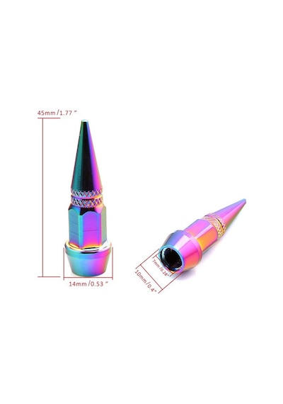 Alüminyum Sivri Sibop Kapağı 4'lü Bukalemun Colormatic Sibob Kapağı 45mm
