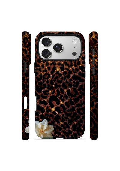 Velvoria Valestra Koyu Leopar Çiçek Apple iPhone Uyumlu 17 Pro Darbe Korumalı Kılıf Valestra Select - Koyu Leopar Çiçek