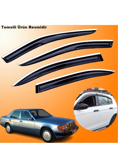 Mercedes E200 Krom Cam Rüzgarlığı Abs Krom Nikelajlı Mügen Cam Rüzgarlığı 1990 - 1996 Arası 4 Lü