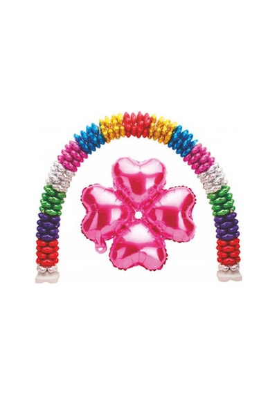 Folyo balon kalp çiçek modeli pembe 13 ınc pk:1