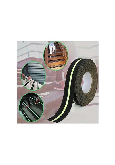 Fosforlu Kaydırmaz Merdiven Bandı 50mm X 25mt Yeşil Fotolümenli Gece Parlayan Kaymaz Bant