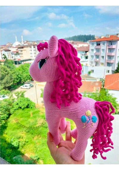 Amigurumi My Little Pony Pinkie Pie Pembe Unicorn Oyuncak At