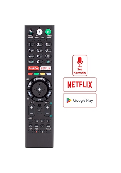 Sony Rmf-tx310e Ses Komutlu Lcd Led Tv Kumandası Netflix Tuşlu