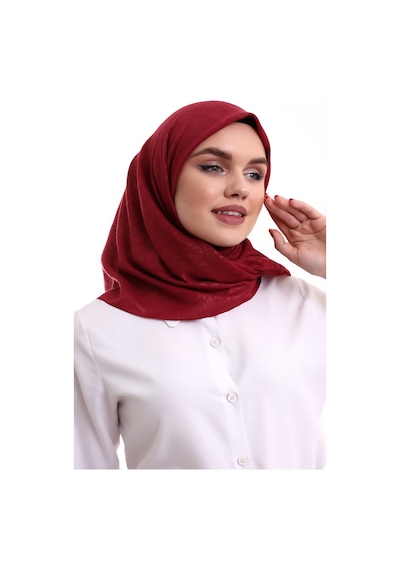 Kofra Desenli Baş Örtü - Kırmızı