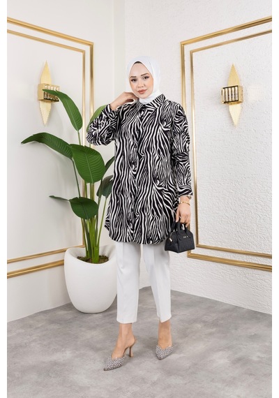 Hira Life Fashion Kadın Tesettür Giyim Ve Spor Giyime Uygun Düğme Detaylı Şık Desenli Dokuma Viskon Gömlek-tunik Siyah 4 Siyah 4 Hira Life Fashion Kadın Tesettür Giyim Ve Spor Giyime Uygun Düğme Detaylı Şık Desenli Dokuma Viskon Gömlek-tunik Siyah 4 Siyah 4