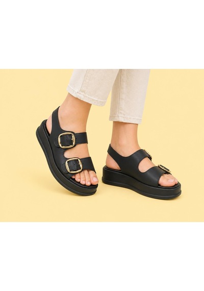 Trendyshose 06474 Rahat Anatomic Toka Ayarlanabilir Garantılı Kadın Sandalet Siyah