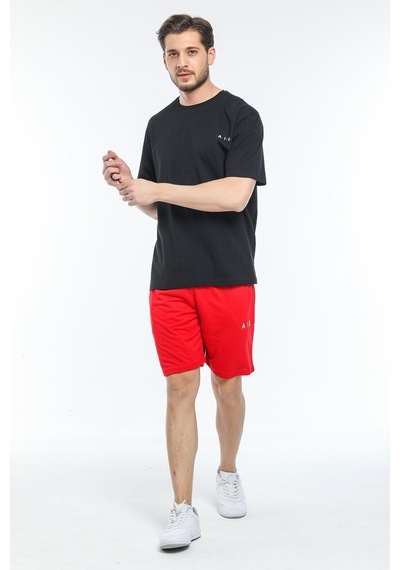 Erkek Bisiklet Yaka Slim Fit Air Baskılı Tişort Spr21y23 001
