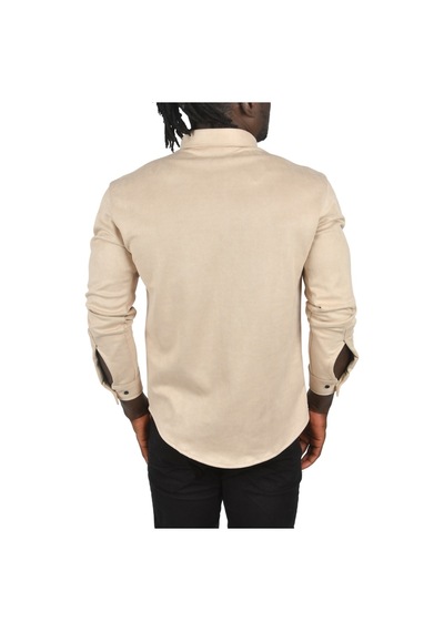 Deepsea Erkek Krem Çıtçıtlı Süet Gömlek 2500556 Krem