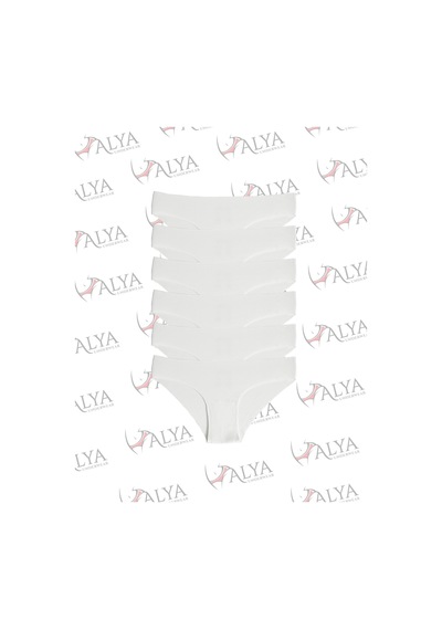 Alya Underwear Basic Lazer Kesim Kadın Bikini Külot Dikişsiz Kadın Slip - Ultra Esnek Ve Rahat 6'lı Paket Ekru
