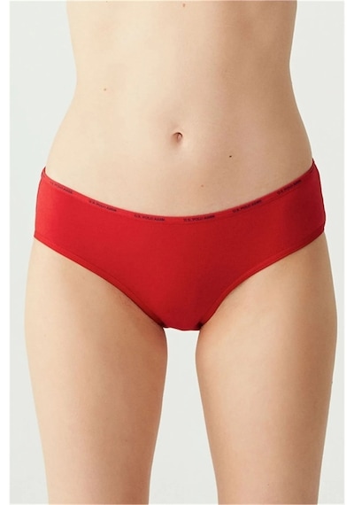 U.s. Polo Assn. Kadın 5'li Yüksek Bel Slip Kırmızı-somon-ten-beyaz-siyah 001