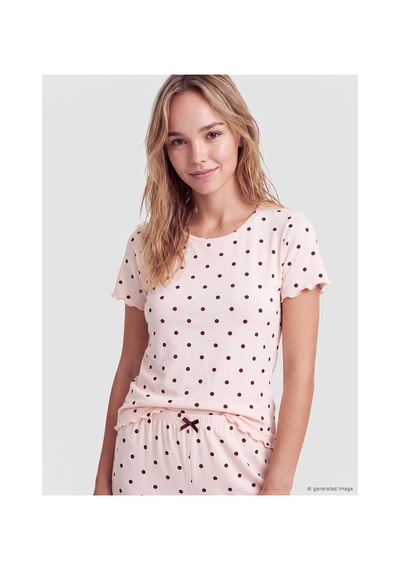 Lcw Dream Pembe Puantiyeli Kadın Pijama Takım