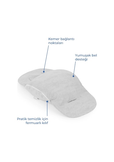 Babyjem Ana Kucağı Bel Desteği Havlu Gri