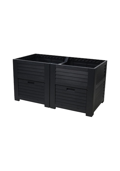 ProGarden Çift Dolaplı Plastik Çiçeklik Antrasit 150*76*78cm